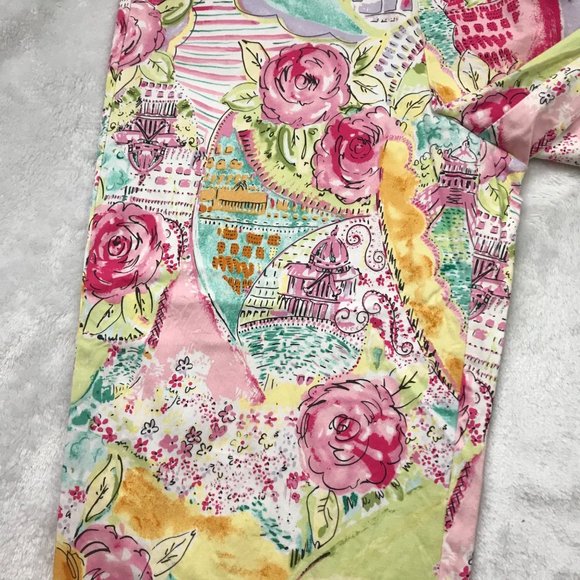 Vintage Susan Graver Womens Multicolor Floral Cafe Capri Pants Medium Cotton - Picture 4 of 12